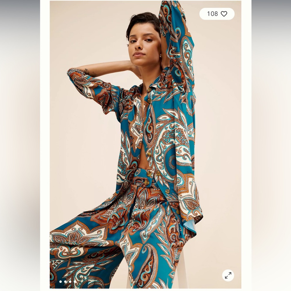 Farm Rio Leopard Paisley Pajama Set